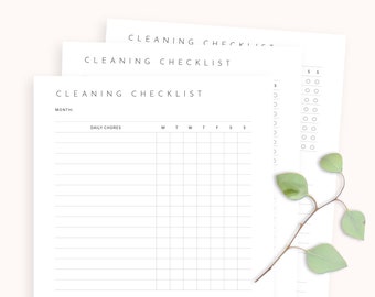 Cleaning Checklist Printable, Home Cleaning Schedule, Weekly Cleaning, Chore Chart, House Cleaning Planner Monthly Cleaning List Home Binder