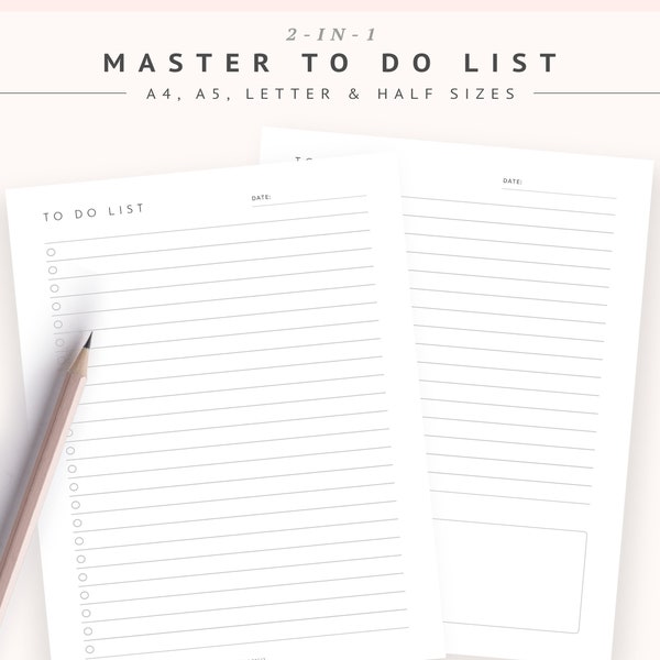 Master to Do List - Etsy