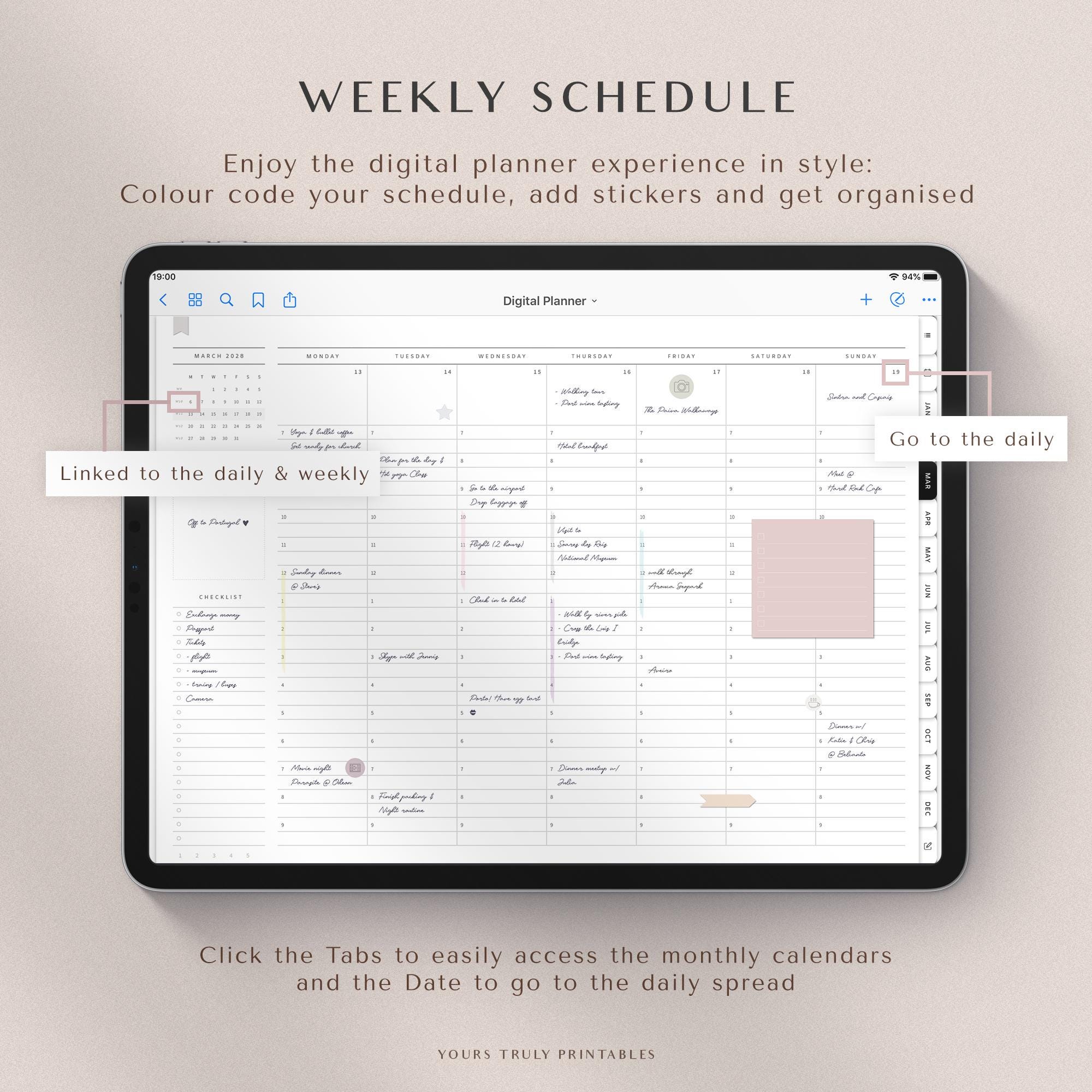 2026 2027 Digital Planner Goodnotes Planner Daily Planner Weekly Hourly ...