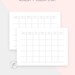 Blank Calendar Printable, Large Undated Calendar, Minimalist Calendar ...