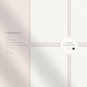 Pacchetto di modelli digitali per pagine di appunti, pagine stampabili per prendere appunti, quaderno in modalità scura GoodNotes, appunti Cornell a griglia con righe oscurate, appunti di studio immagine 6