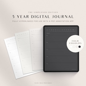 Pretty Five Year Journal Written One Line A Day Diary to Record