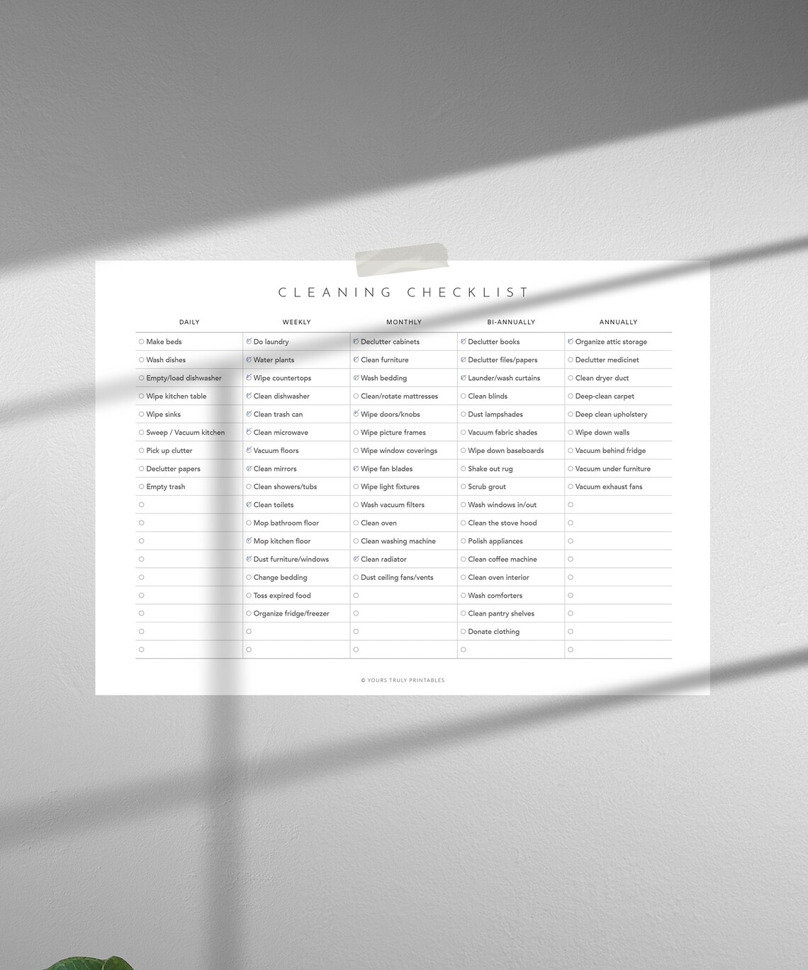 Cleaning Checklist Printable Monthly Cleaning Routine | Etsy