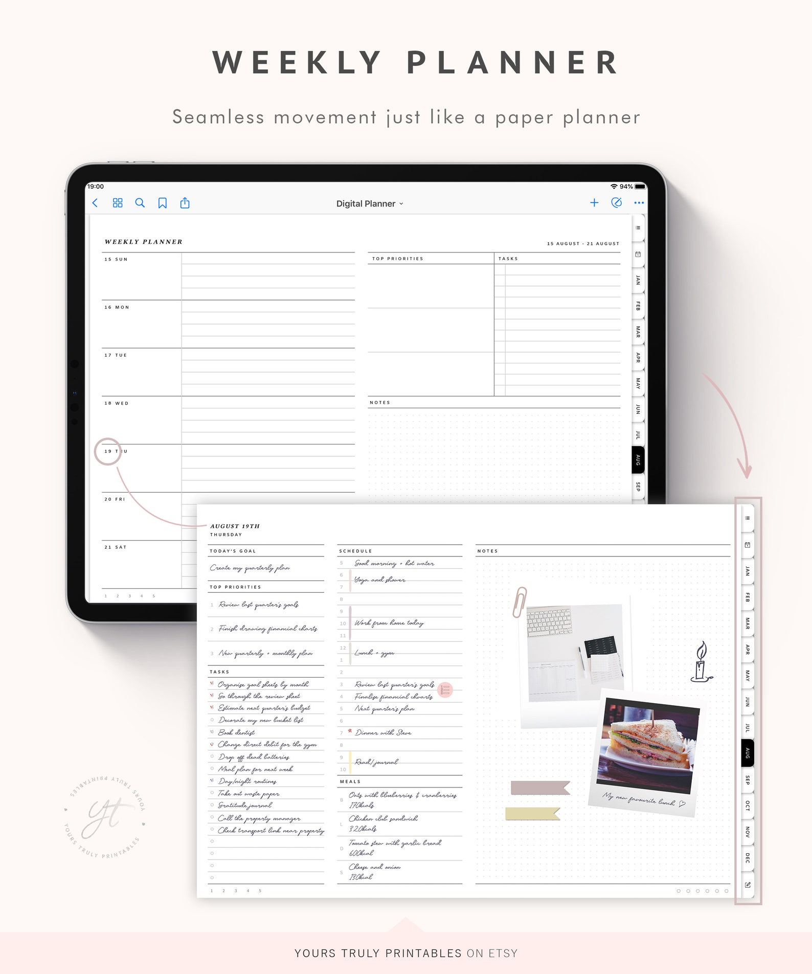 2021 Digital Planner GoodNotes iPad Pro Planner Template Etsy