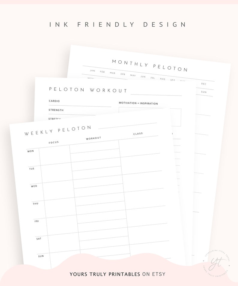 Peloton Workout Planner Weekly Fitness Schedule Planner | Etsy