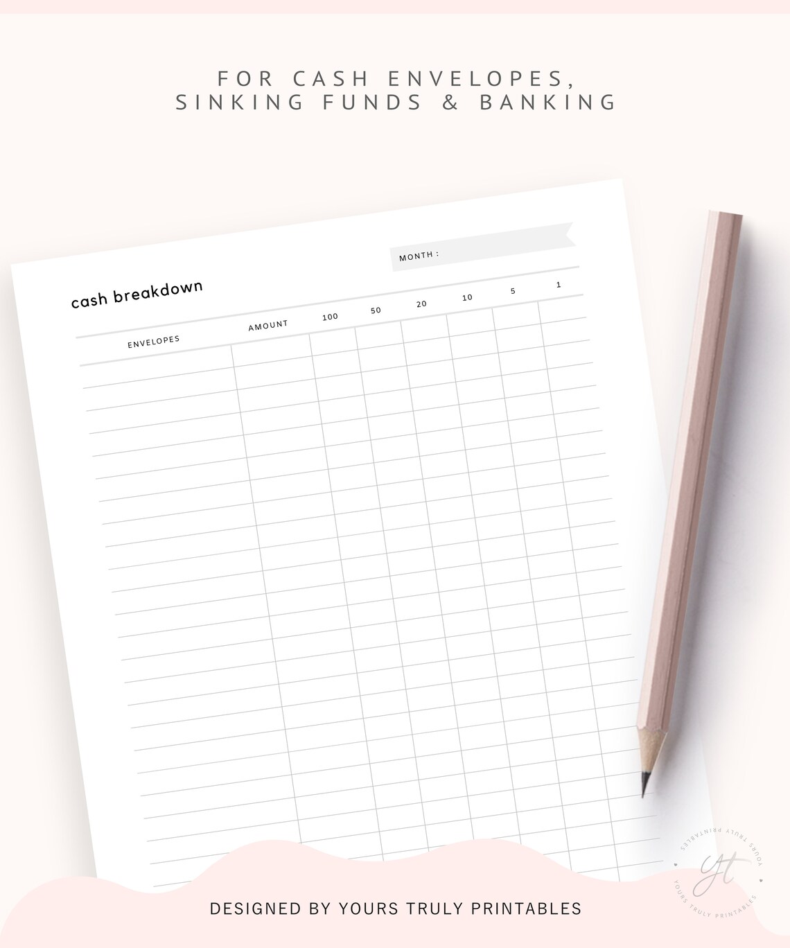 Printable Cash Envelopes Breakdown Sheet Sinking Funds | Etsy