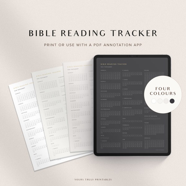 Bible Reading Tracker, Printable Chapter by Chapter Reading Log, Digital Daily Bible Study Checklist, GoodNotes Christian Planner Pages