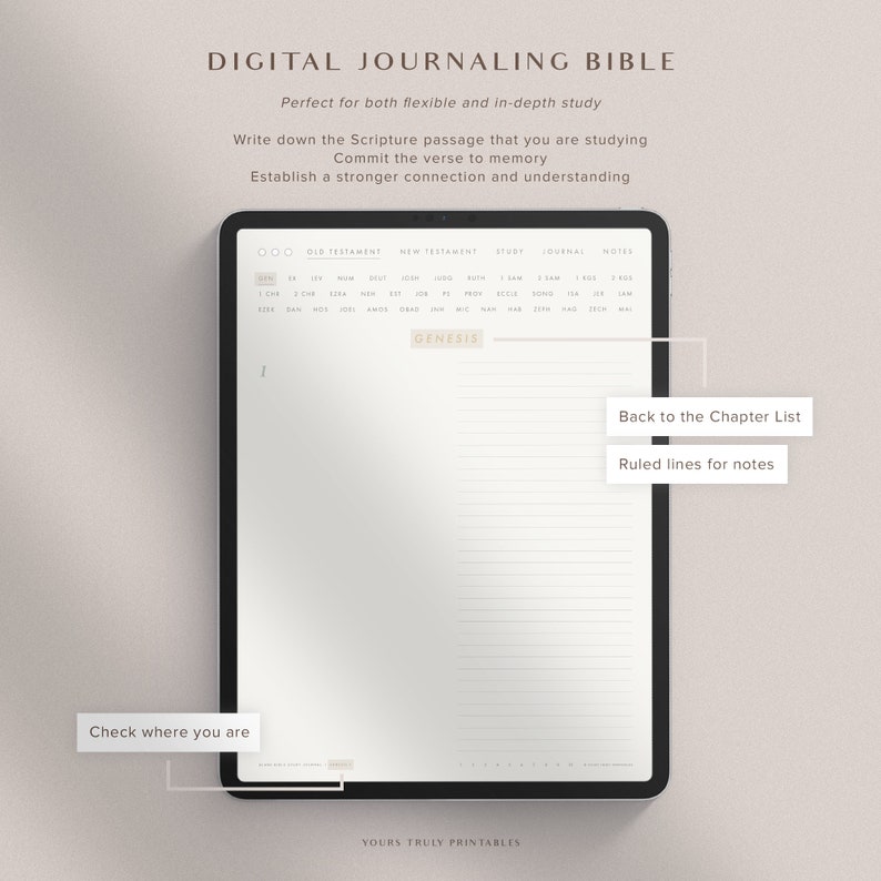 Digital Bible Study Journal Template – Ruled – Portrait – Hyperlinked ...