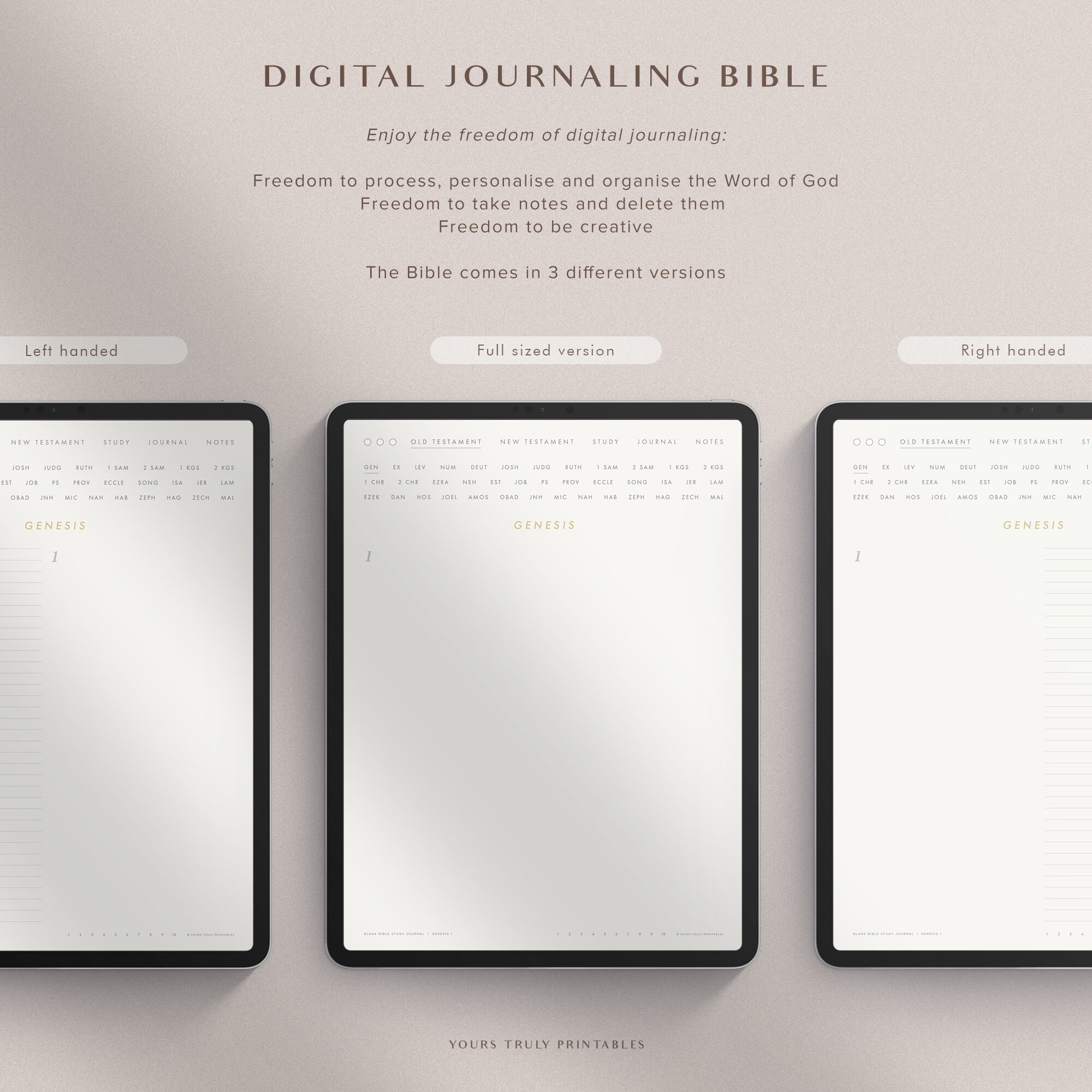 Digital Bible Study Journal Template – Ruled – Portrait – Hyperlinked ...
