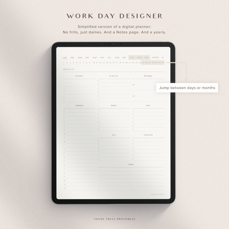 Digital daglig arbetsplanerare, arbetsplanerare hemifrån, ADHD-affärsuppgifter, GoodNotes Office-arbetsschema, mall för minimal checklista för uppgifter bild 2