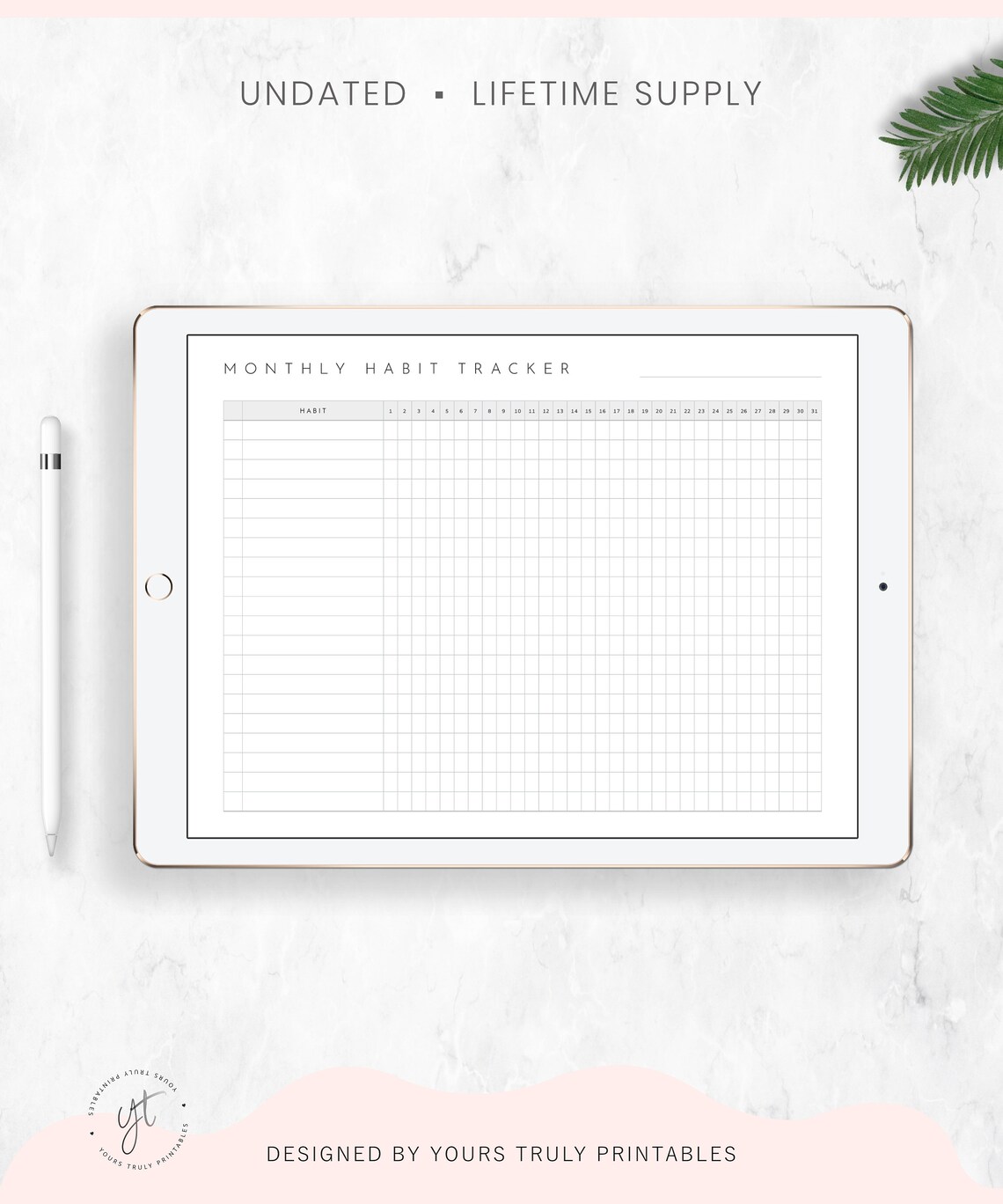 Habit Tracker Printable Monthly Habits 30 Day Habit Etsy UK