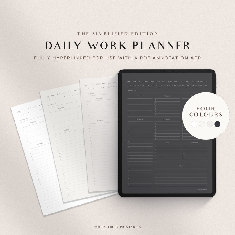 Work Planner Calendar On Computer Digital Daily Work Planner, Work From Home Organiser, ADHD Business to ...
