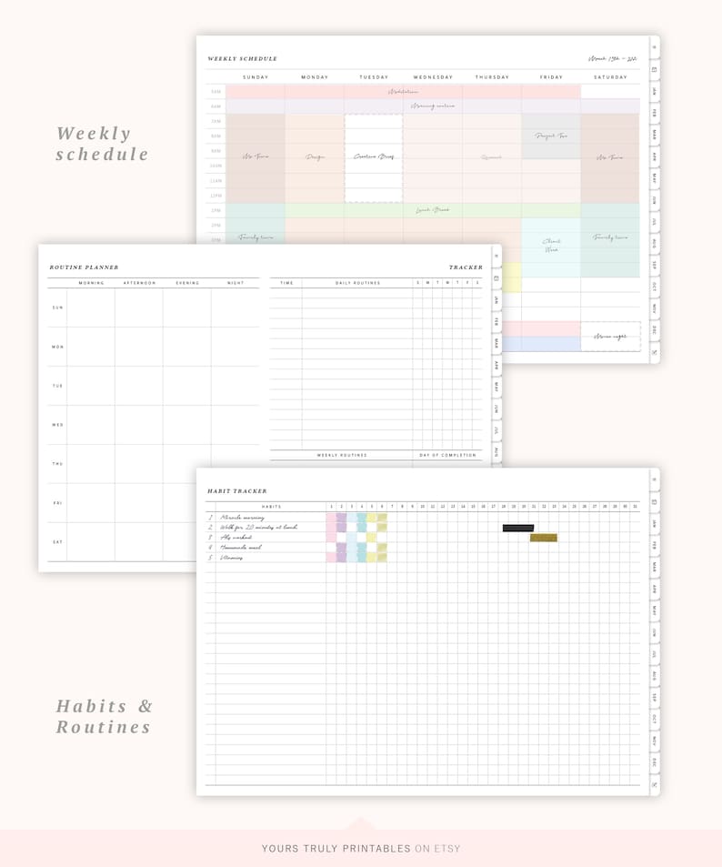 Undated Digital Planner Goodnotes Planner Template Etsy