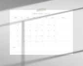 2026 Monthly Calendar Printable Monthly Calendar Poster Wall Calendar Minimal Desk Calendar Minimalist Monthly Planner Monday & Sunday Start