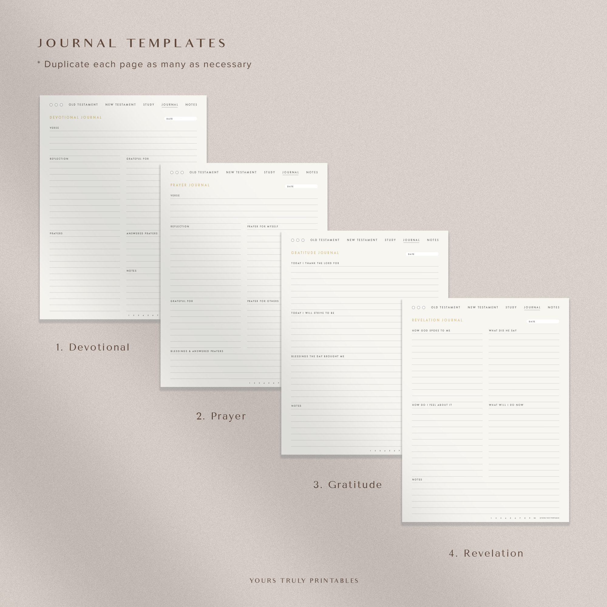 Digital Bible Study Journal Template – Ruled – Portrait – Hyperlinked ...