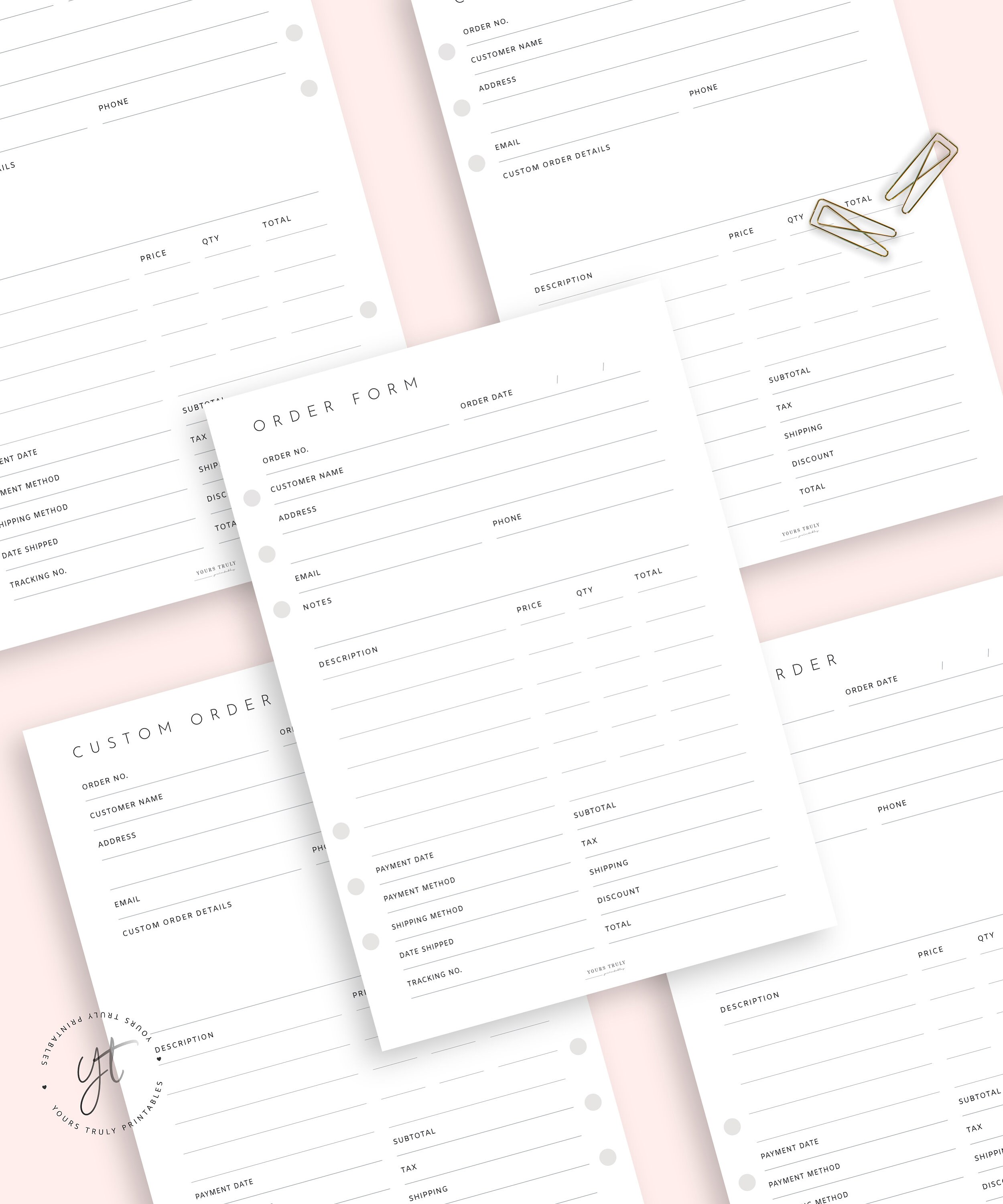 Editable Order Form, Custom Order Sheet Template, Printable Sales Order ...