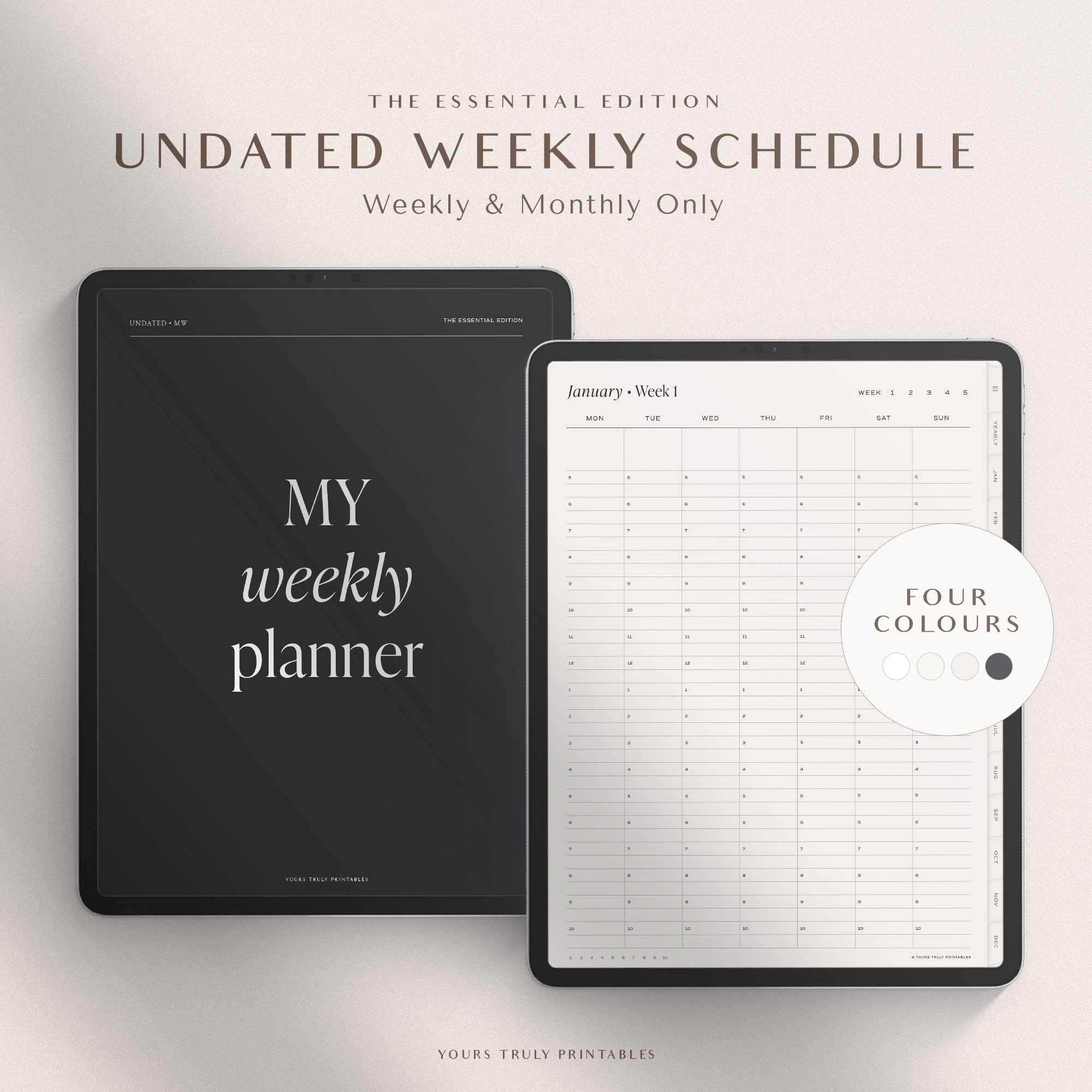 Schedule Essential Undated Weekly Schedule Digital Planner โ the Essential Edition ...