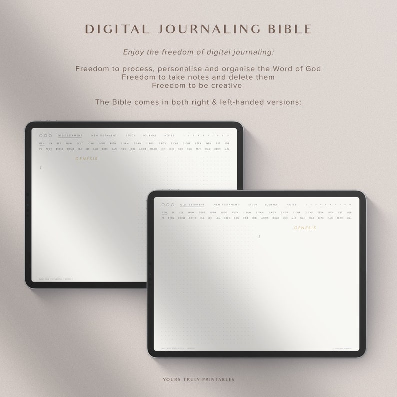Digital Bible Study Journal Template – Dotted – Landscape – Hyperlinked ...