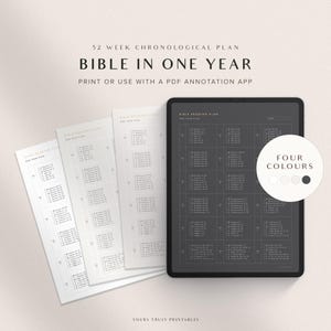 Piano di lettura della Bibbia 1 anno stampabile, piano di lettura della Bibbia cronologico, registro di lettura della Bibbia in un anno, registro di lettura della Bibbia in un anno