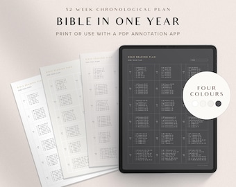 Bible Reading Plan 1 Year Printable, Chronological Bible Reading Plan, Bible In A Year Reading Tracker One Year Bible Reading Log