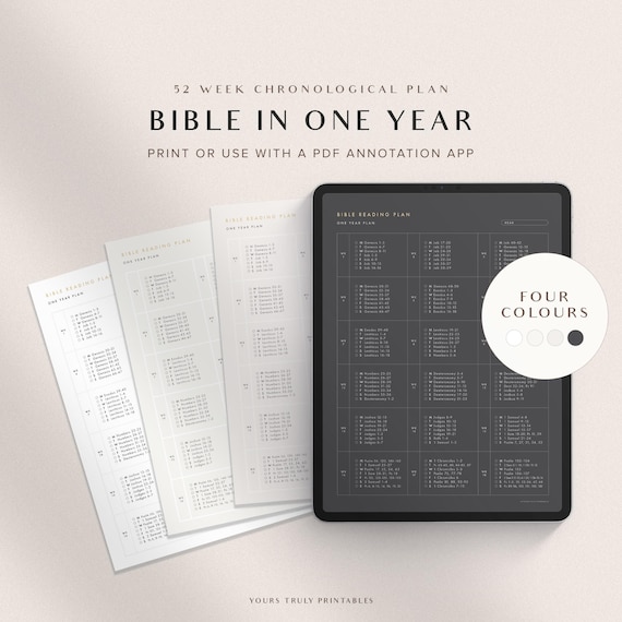 Bible Reading Plan 1 Year Printable, Chronological Bible Reading Plan, Bible In A Year Reading Tracker One Year Bible Reading Log