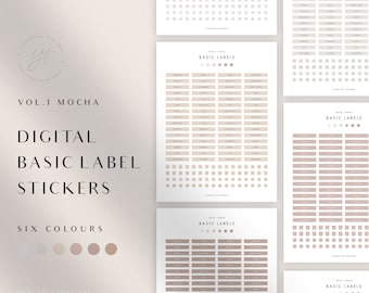 Neutral Label Digital Stickers - GoodNotes Sticker Book, Everyday Journal Sticker Sheets for Daily Self Care, Work, Study Planning | Vol 01
