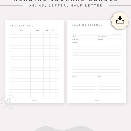 Editable Reading Journal Daily Reading Log With Summary - Etsy