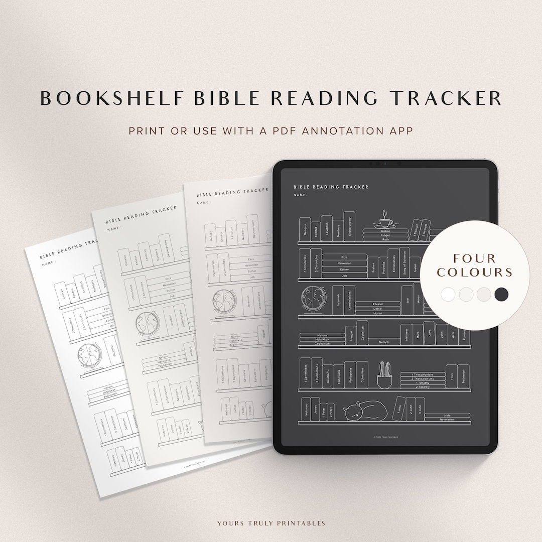 Bible Reading Tracker, Printable Bible Reading Log, Digital Bible ...