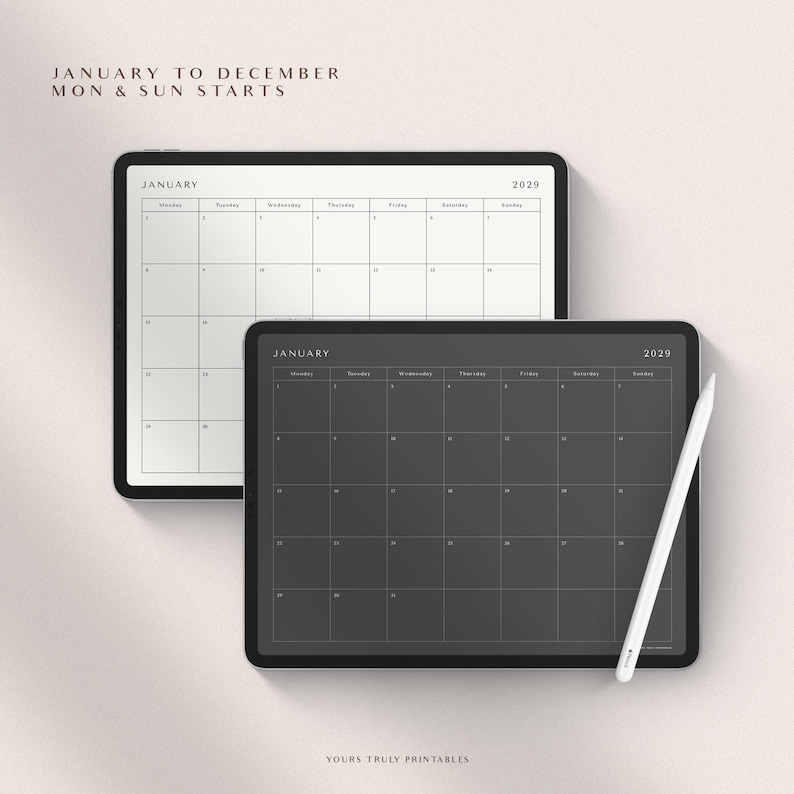 2026 Monthly Calendar Monthly Planner Digital Minimalist Goodnotes ...