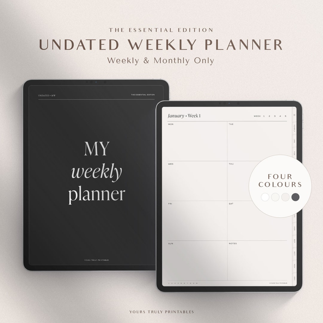Undated Weekly Digital Planner – the Essential Edition – Goodnotes ...