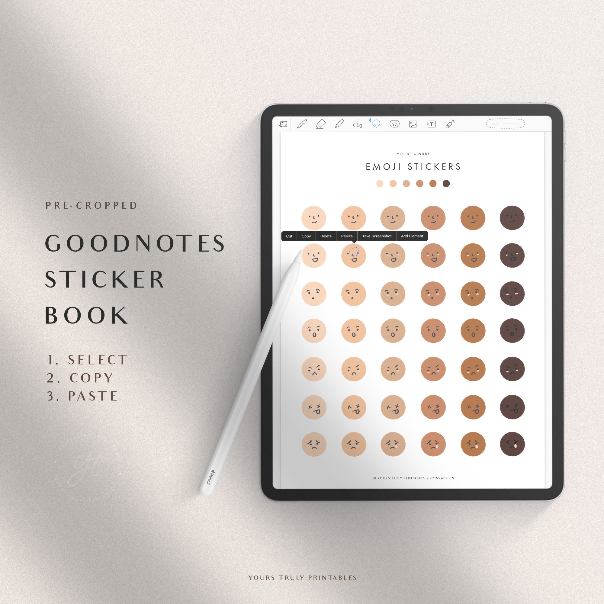 Cute Emoji Digital Stickers - Goodnotes Mood Tracker Stickers, Everyday ...
