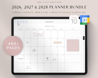 2026 2027 Digital Planner BUNDLE GoodNotes Planner Daily Planner Weekly Planner Monthly Planner Simple Planner iPad Planner | Lite Edition