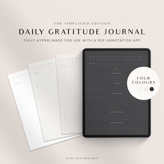 Digital Daily Gratitude Journal, 5 Minute Journal, Daily Affirmation, Daily Manifestation, Daily Mindfulness Planner, Daily Reflection