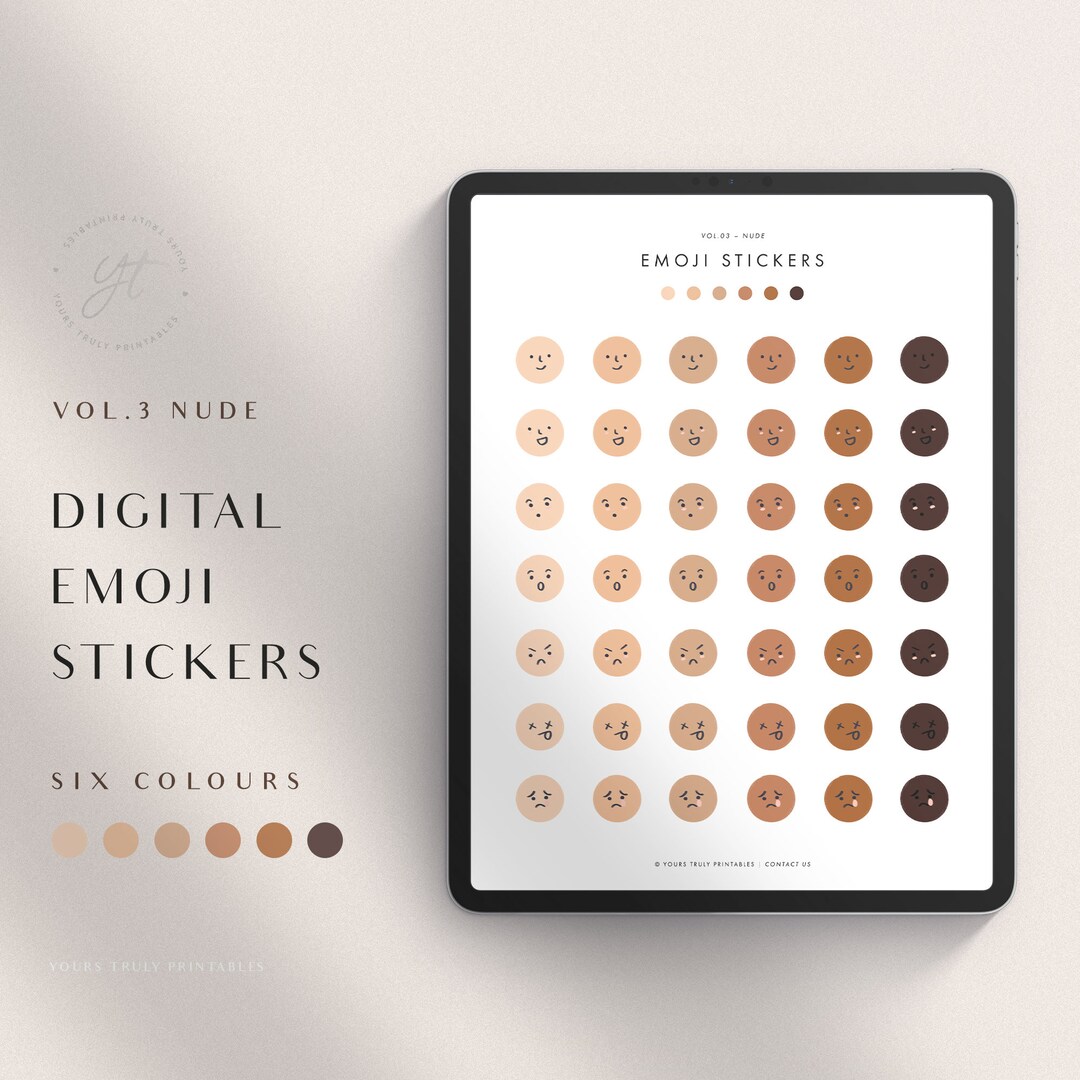 Cute Emoji Digital Stickers Goodnotes Mood Tracker Stickers, Everyday