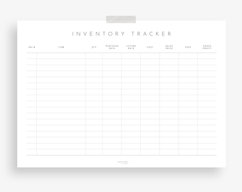Editable Inventory Tracker Sheet, Printable Inventory Log Book, Reseller Sales Tracker, Product Listing Form, Small Business Stock Log Book