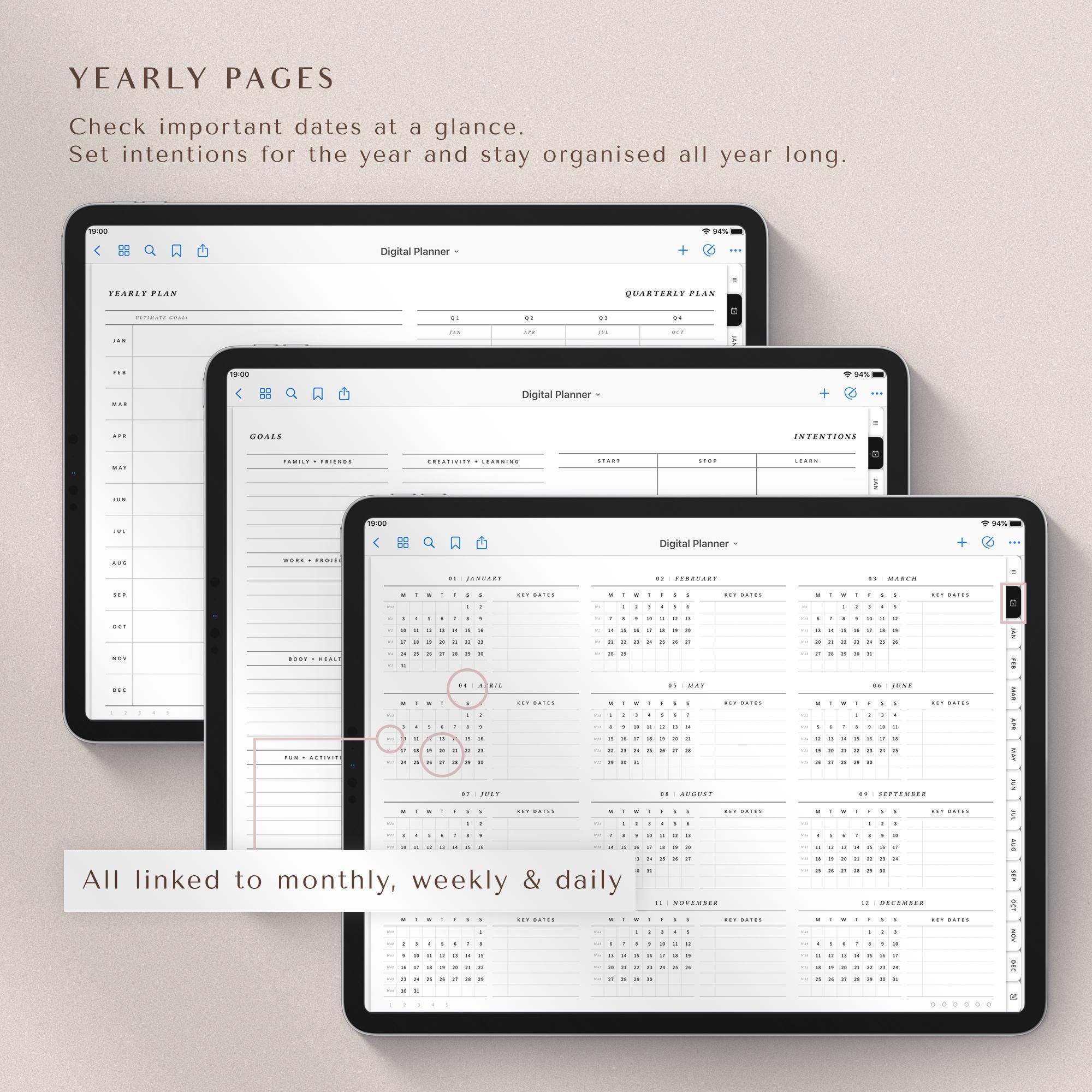 2026 2027 Digital Planner Goodnotes Planner Daily Planner Weekly Hourly ...