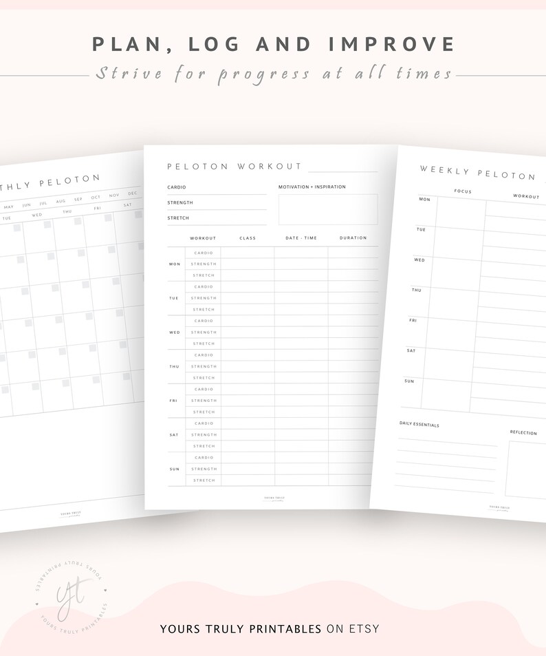 Peloton Workout Planner Weekly Fitness Schedule Planner Etsy