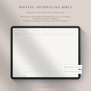 Digital Bible Study Journal Template – Dotted – Landscape – Hyperlinked ...