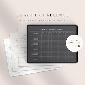 75 Soft Challenge Tracker Printable 75 Soft Challenge Rules 75 Soft Challenge Journal 75 Day Challenge Template Weight Loss Challenge