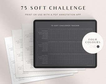 75 Soft Challenge Tracker Printable 75 Soft Challenge Rules 75 Soft Challenge Journal 75 Day Challenge Template Weight Loss Challenge