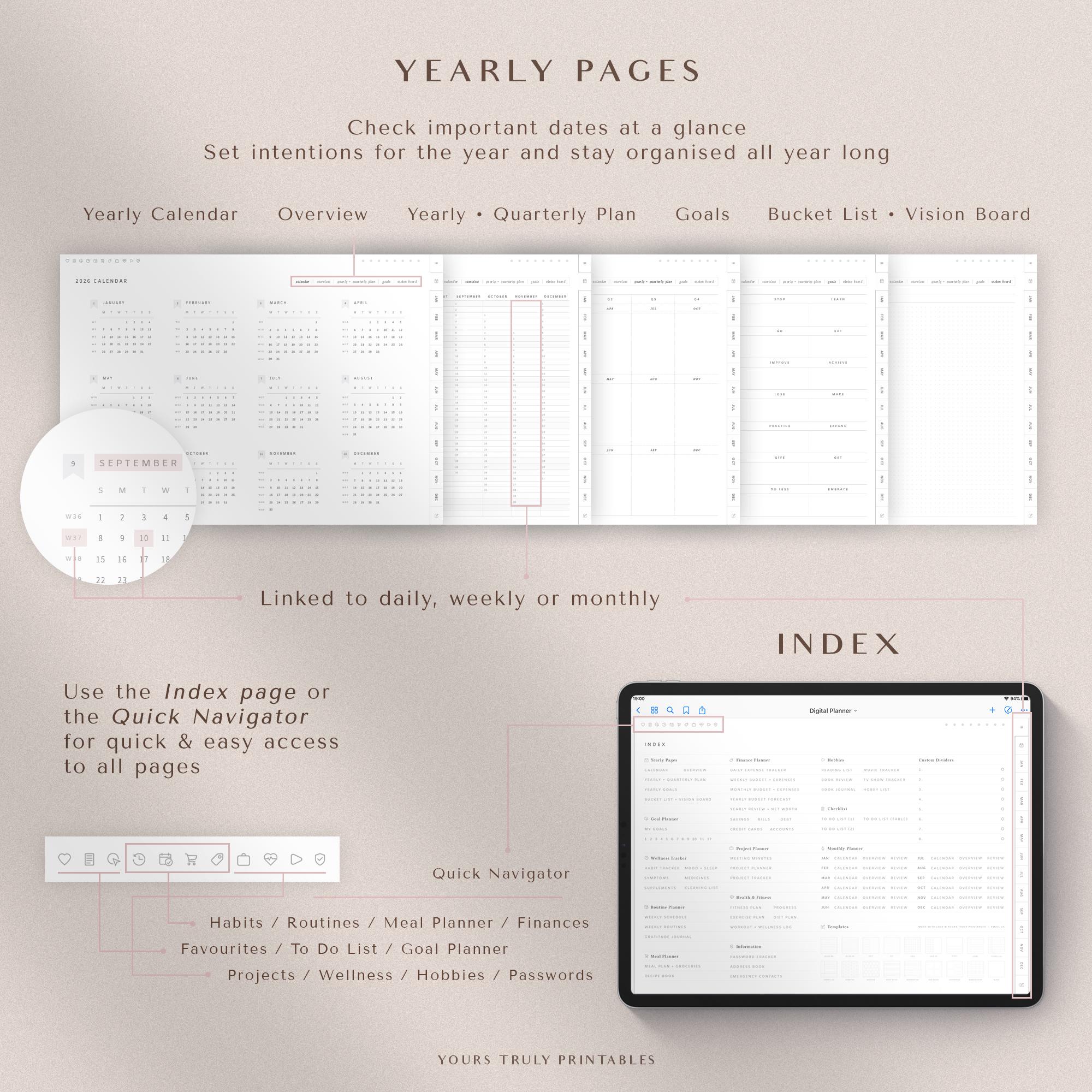 2026 2027 Digital Planner Goodnotes Planner Weekly Schedule Daily ...