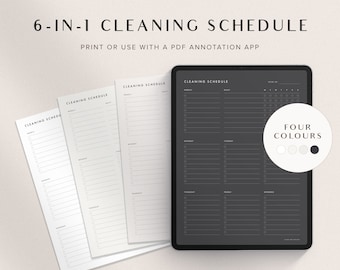 Cleaning Checklist, Cleaning Schedule, Chore Chart, GoodNotes Cleaning Planner, Weekly Cleaning Checklist Printable, Monthly Cleaning List