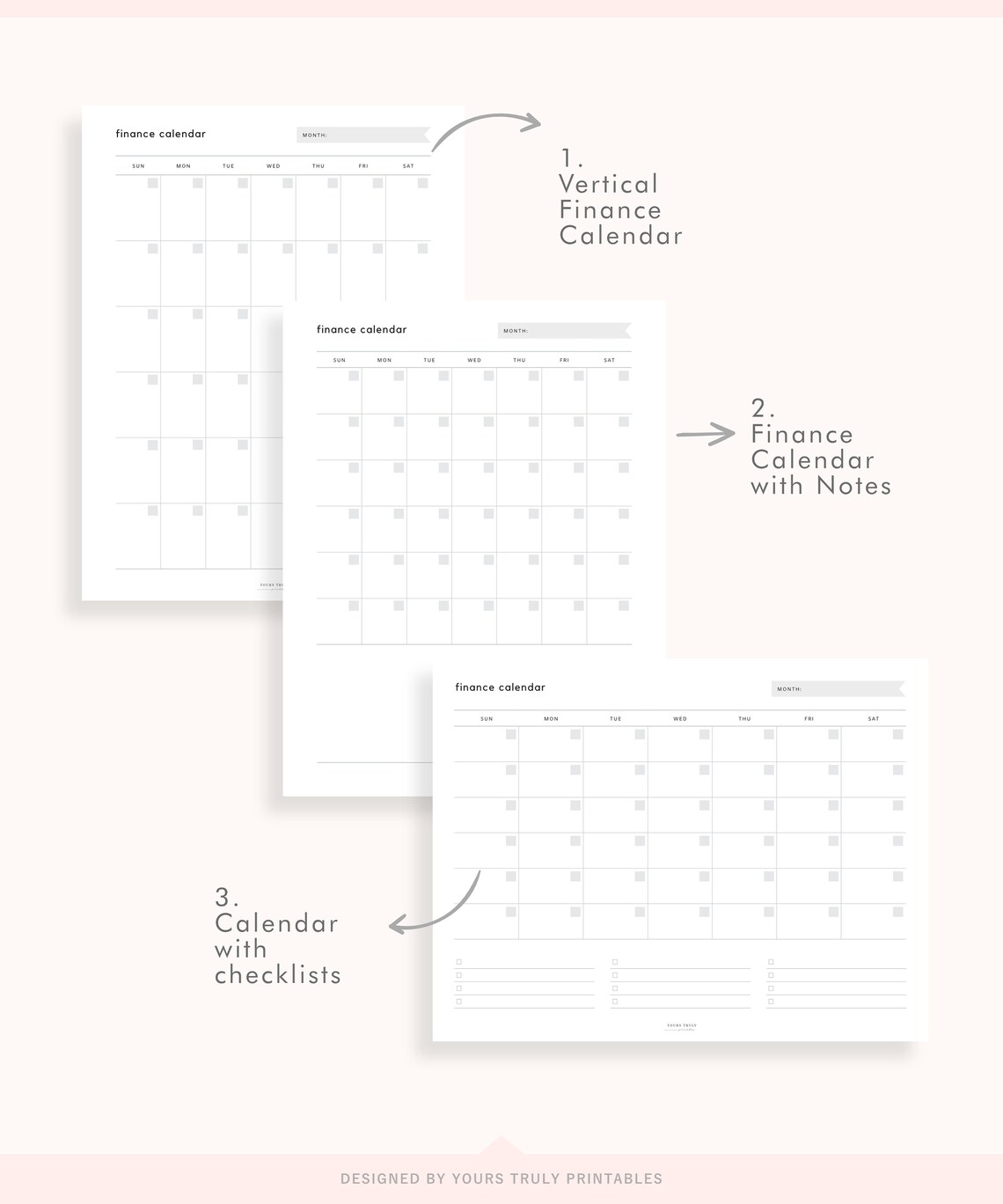 Bill Payment Calendar Printable Financial Calendar Bill Pay Etsy