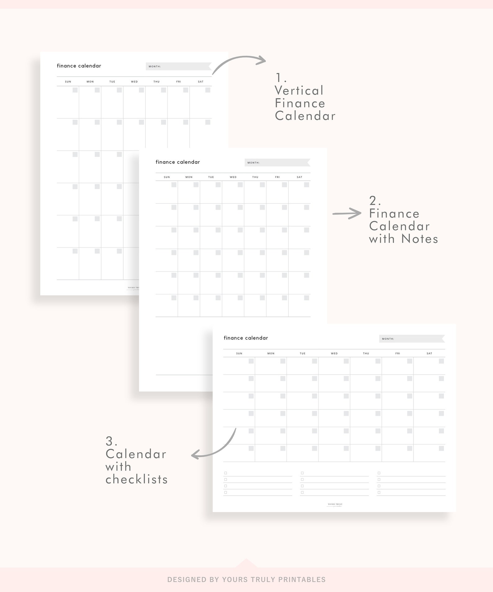 Bill Payment Calendar Printable Financial Calendar Bill Pay Etsy