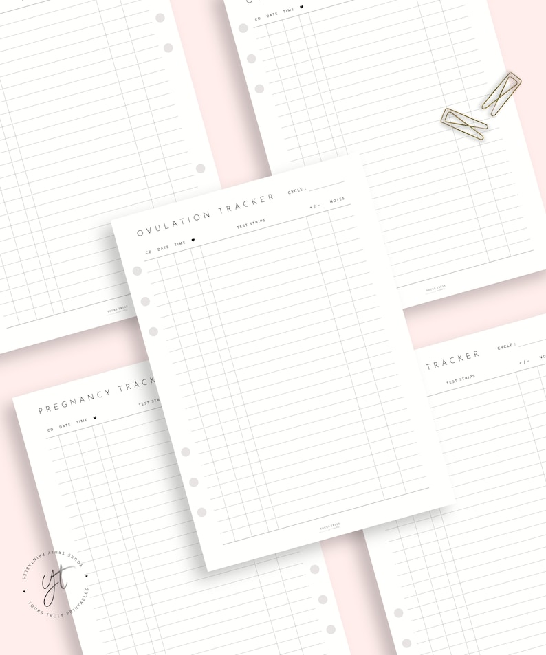 Printable Ovulation Tracker Template &amp; Pregnancy Test Chart - Etsy