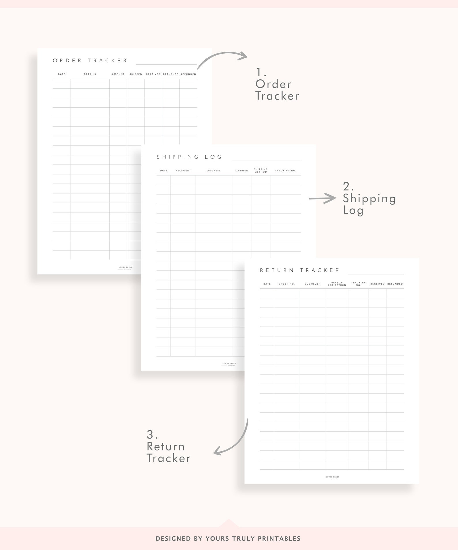 Order Tracking Labels Order Tracker Printable Bundle – Shipping Log, Sales Order, Return ...