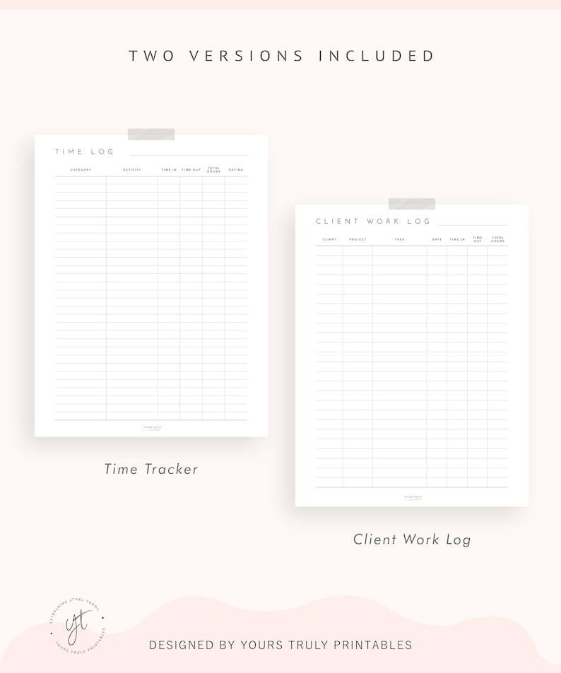 Time Chit Example Timesheet Printable Template, Daily Time Log, Working Hours Log, Daily ...