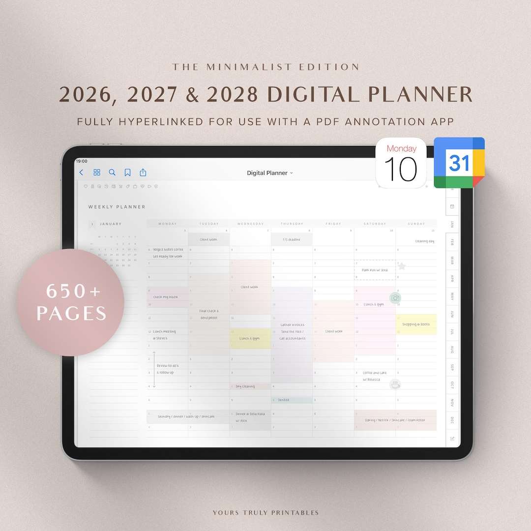 2026 2027 Digital Planner Goodnotes Planner Weekly Schedule Daily ...