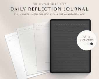 Digitales Daily Reflection Journal - Tägliches Journal mit Eingabeaufforderungen, Eine Frage pro Tag, GoodNotes Dankbarkeit Journal, 366 Eine Seite pro Tag