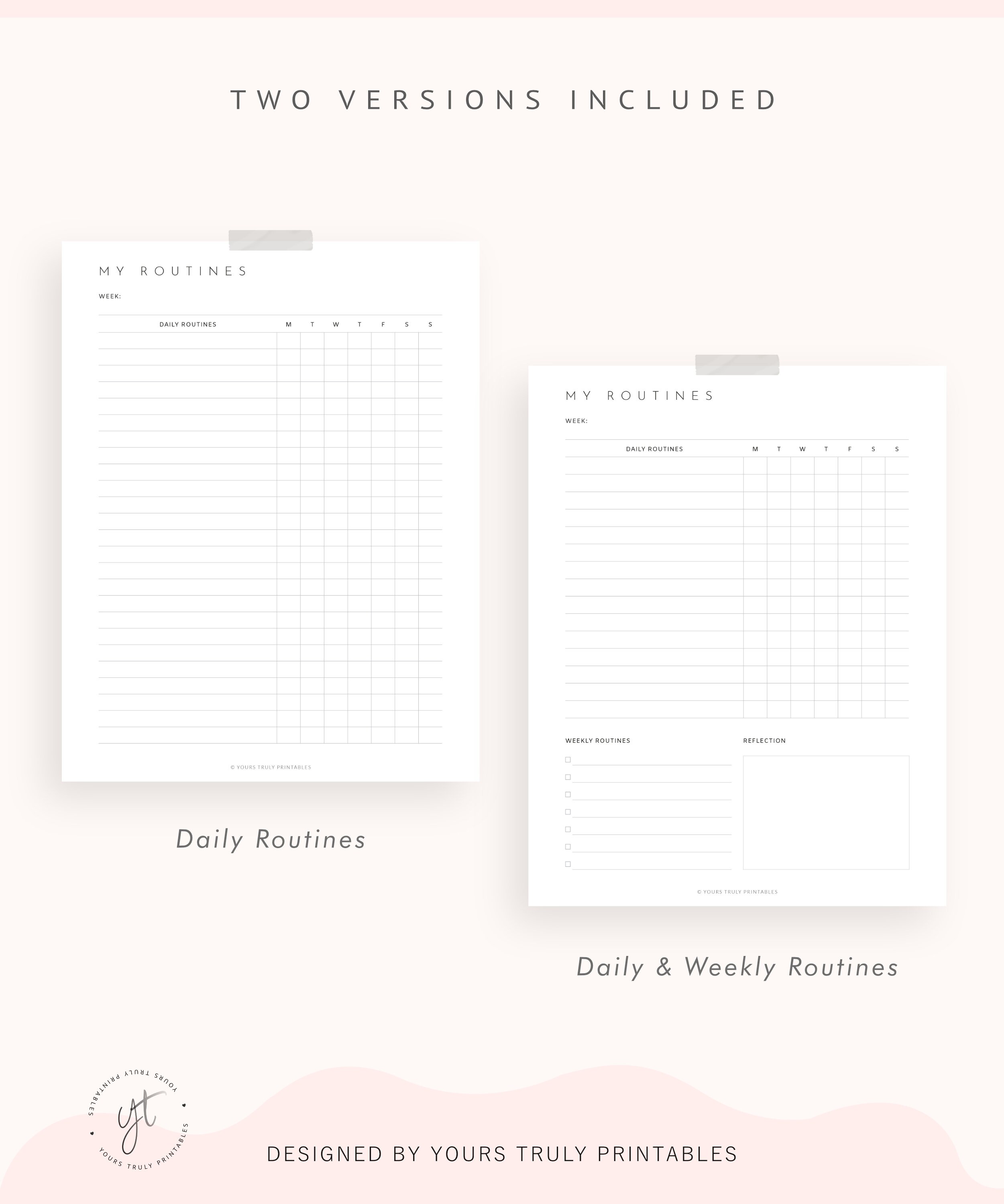 Daily routine chart daily routine planner Morning Routine | Etsy